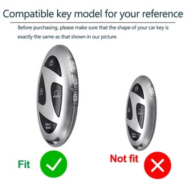 OVIOBOER Key Fob Cover Case Protector Accessories for Hyundai Ioniq 6 Grandeur GN7 KONA 7 Buttons Key Shell (Type-B-Silver)