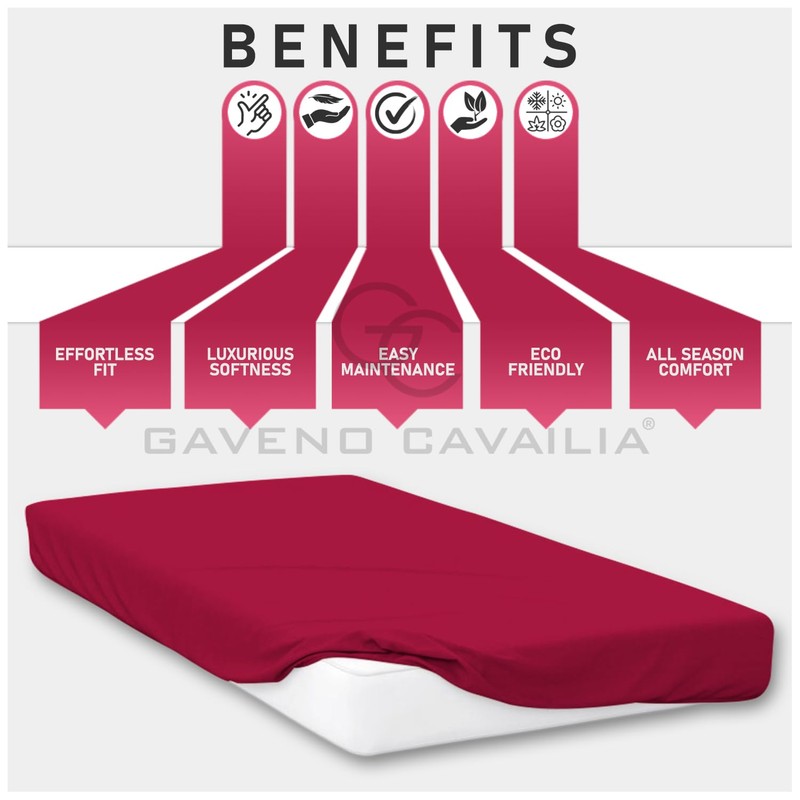 Premium King Size Extra Deep Fitted Sheet Red - Extra