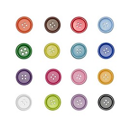 Libiline 100pcs Resin Button Solid Color 4Holes Craft Clothe Sewing Card Making Sweater Shirt (Multi-Color, 9/20"(11mm))