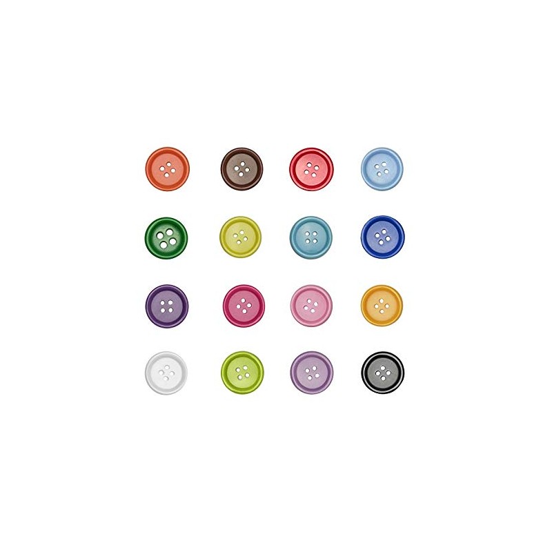 Libiline 100pcs Resin Button Solid Color 4Holes Craft Clothe Sewing
