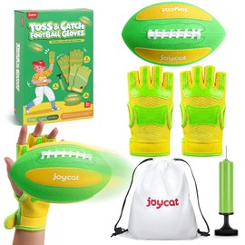 JoyCat Toss and Catch Ball Set, Football Catch Set for Kids with 2 Easy-Grip Gloves, Ball, Pump & Storage Bag, Pool Beach Backyard Game, Family Outdoor Sports Toy Gift for Boys & Girls Ages 6+