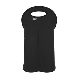 BUILT 2B-BLK 2-Bottle Stain Resistant Neoprene Wine/Water Bottle Carry Tote, Black
