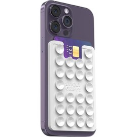 Silicone Suction Phone Card Holder Mount - Phone Wallet, Hands-Free Phone Accessories Holder for Selfies and Videos - Color: White