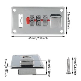 JianLing Combination Lock, Silver, Keyless, 3-Digit Password, Easy to Install, Suitable for Boxes