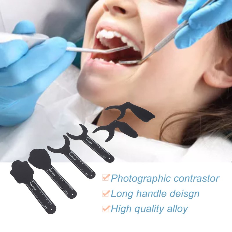 6pcs Intraoral Photographic Black Background Metal Dental Photo Backdrop Contrastor