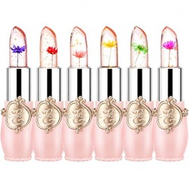 FirstFly - Juego de 6 lápices labiales nutritivos de larga duración para labios hidratantes y cambio de color (rosa)
