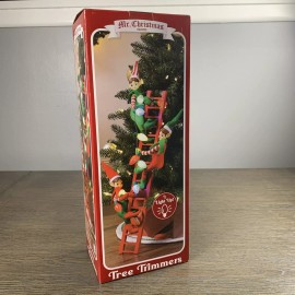 Mr. Christmas 27.5" Tree Trimmer Elves on a Ladder LED Illuminated Decoration