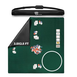 Feltectors Board Game Mat for 32 x 32 in Tables, Mahjong Mat with Carrying Bag, Neoprene Playmat, Table Cover for Board Games, Tile, Poker, RPG and Dominoes - Green