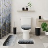 Tayney Geometric Gradient Blue Black Bathroom Decor and Accessories Set,
