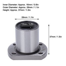 Fafeicy 16mm ID LMH16UU Steel Oval Flange Linear Ball Bearing CNC Linear Motion Shaft