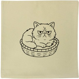 Azeeda 40cm x 40cm 'Grumpy Persian Cat' Canvas Cushion Cover (CV00045336)