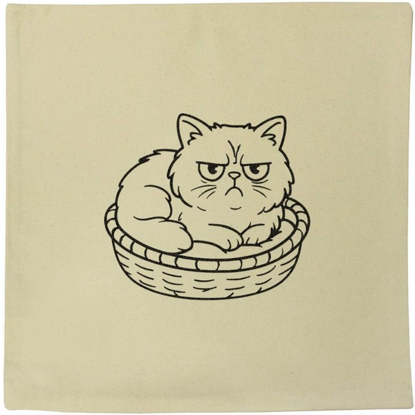 Azeeda 40cm x 40cm 'Grumpy Persian Cat' Canvas Cushion Cover
