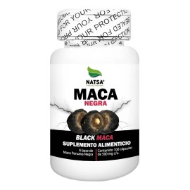 Maca Negra, Black Maca 100 Cápsulas, Calidad Premium Sabor Natural