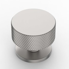 Amerdeco 4 Pack Brushed Satin Nickel Cabinet Knobs Single Hole Cabinet Pulls 1.2 Inch Diameter Round Drawer Knobs and Pulls for Bathroom Cabinets AM006