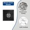 Neodrain Low Profile Shower Drain Kit, Square Drain, 4" Matte