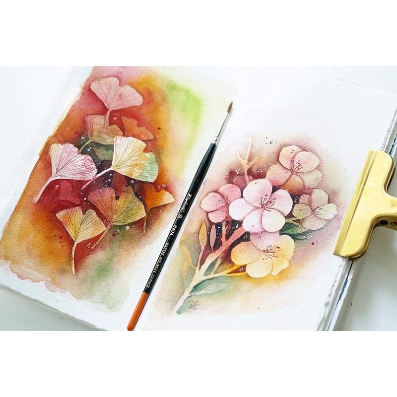 Raphael Brush Series 8404 Kolinsky Red Sand Size 1 and