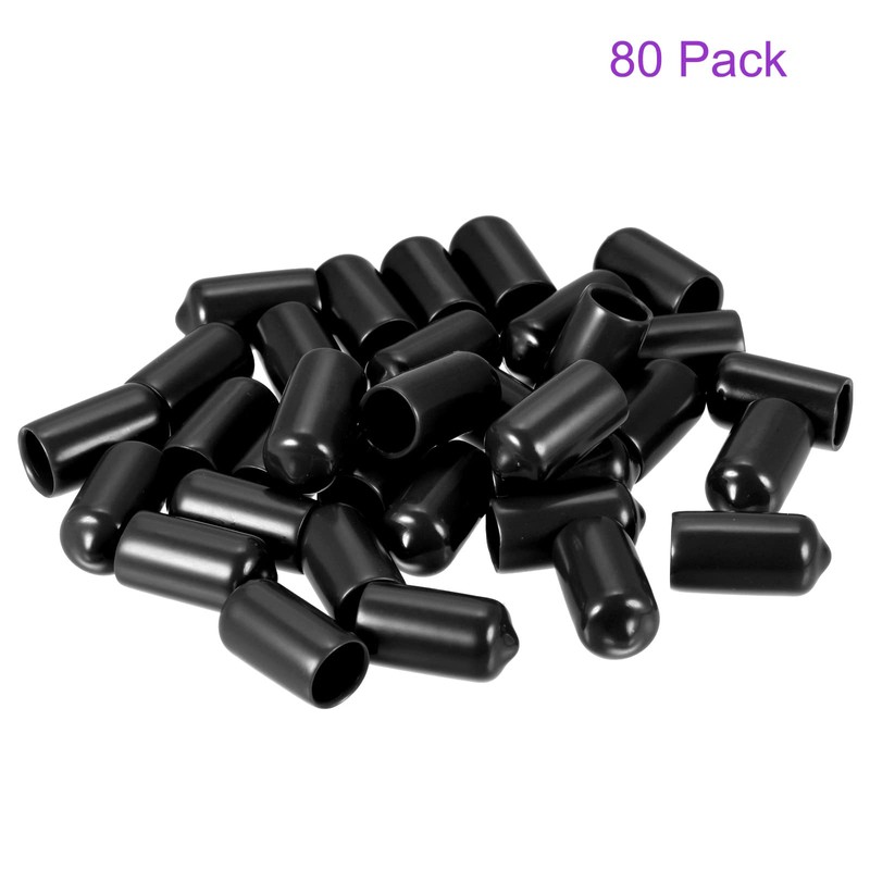 DMiotech 80pcs 10mm Inner Diameter Black Screw Protector Rubber End