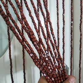 ave split Rainbow Colorful Hippie Wood Door Beaded Curtain Boho-Bohemian Wooden Doorway Beads Curtains Made of Wood&Bamboo-for Window,Aisle, Door Decor 051fz (Brown, 38 Strands)