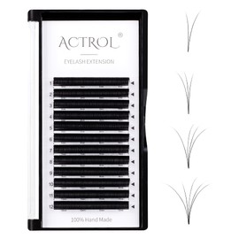 ACTROL Volume Eyelashes Extension D Curl 0.1mm 13mm Easy Fan Lashes Extension Self Fanning Eyelashes Extension volume Lashes Bloom in One Second Easy Fan Eyelashes Extension(D-0.1mm, 13mm)