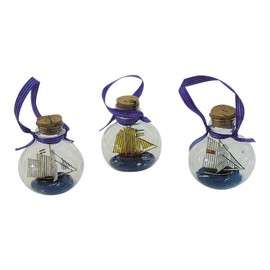 Sea-Club Flaschenschiff - Set Buddelschiff Glas Ø=5cm Maritime Dekoration