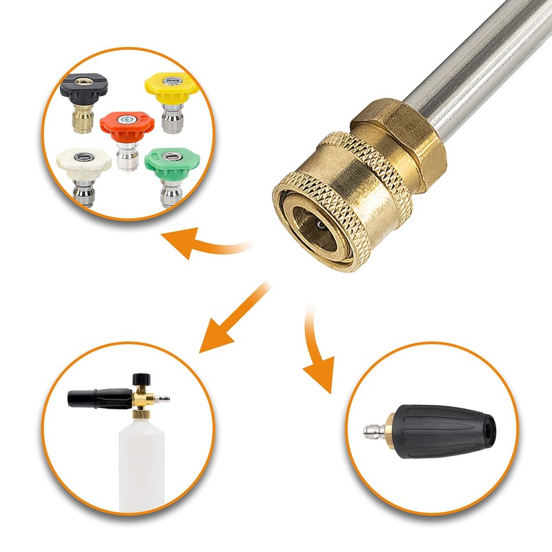 Fai Top Pressure Washer Gun Adapter, 1/4 Inch Internal Thread
