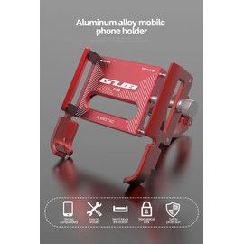 GUB P30 Aluminum Bike Phone Holder for 3.5" to 7.5" Device Bicycle Phone Stand Scooter Moto Mount Support Handlebar Clips (Black)