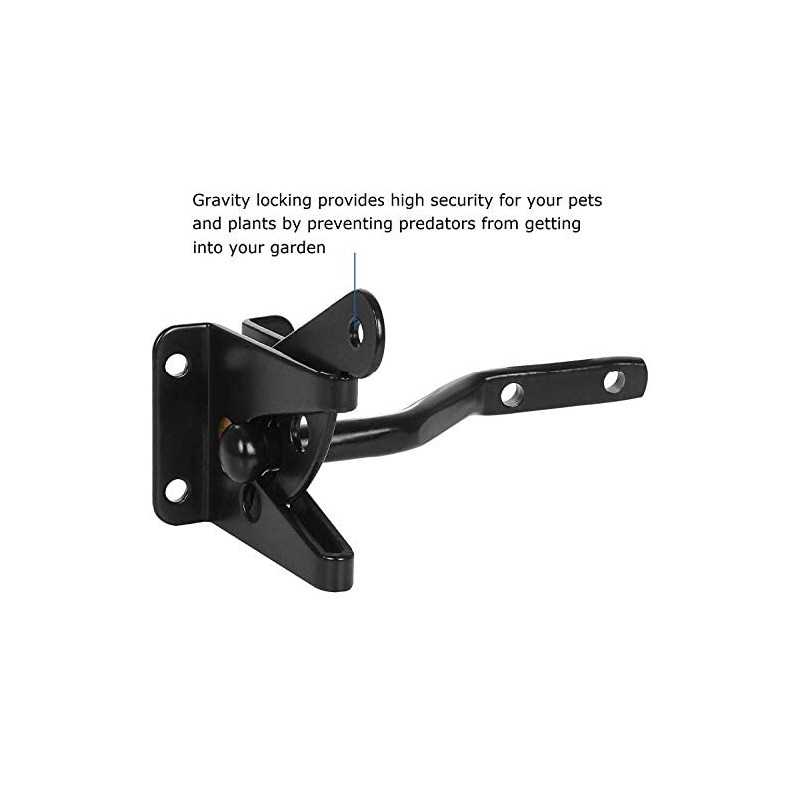 Garden Gate Latch for Wooden Gates Gravity Locking Automatic Self