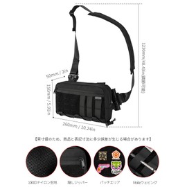 [TACTICAL_GEEK] One-Shoulder Bag Bike Body Bag Crossbody Bag Military Tactical Bag Lightweight Molle Multi-Functional Bag Tactical EDC Quick Access With Velcro Hidden Pocket Travel Commuting Outdoor
