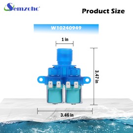 W11168740 W10240949 Washer Cold Water Inlet Valve Compatible with whirl-pool ken-more may-tag Clothes Washer MVWX655DW1 WTW5700XW3 Water Inlet Valve