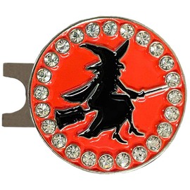 Giggle Golf Bling Golf Ball Marker with A Standard Magnetic Hat Clip | Great Gift for Women (Witch)