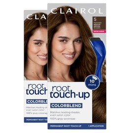Clairol Nice 'n Easy Root Touch-Up 5 Kit, Matches Medium Brown Shades of Hair Coloring, Includes Precision Brush Applicator Tool (Pack of 2)