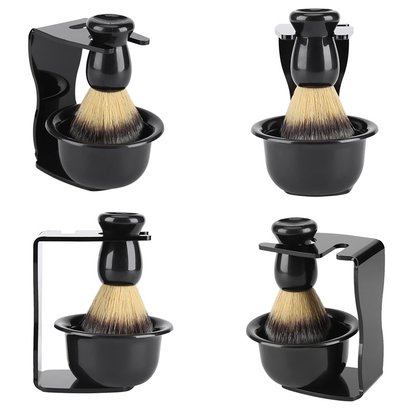 3 PCS Professional Men Shaving Brush Stand Holder Bowl Set