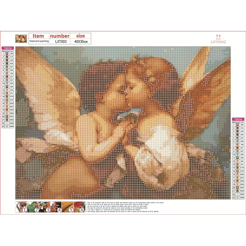 LXTONG Angel Baby Diamond Art Kit, 5D Full Round Drill,