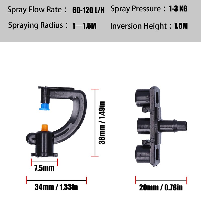 ANKROYU 20 Pcs G Type Mist Nozzles, ABS Irrigation Sprinkler