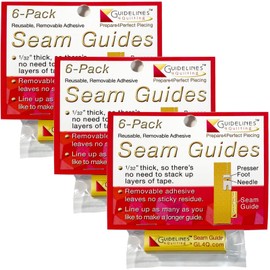 Guidelines4quilting - 6-Pack Seam Guides ½ x 2" x 1/32" - Peel & Stick - Removable Adhesive, Leaves No Sticky Residue (3-Pack)