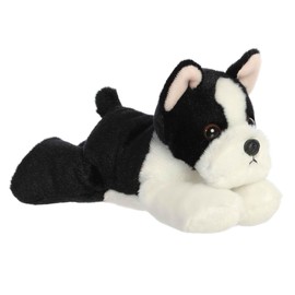 Aurora® Adorable Mini Flopsie™ Eva Boston Terrier™ Stuffed Animal - Mini Companions Ready for Playful Adventures - for Kids All Ages, Toddlers, Adults, and Families - Black 8 Inches