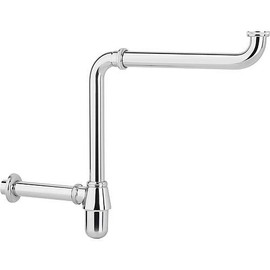 Space-saving siphon DN32 (11/4 inch) – bottle siphon, chrome-plated brass