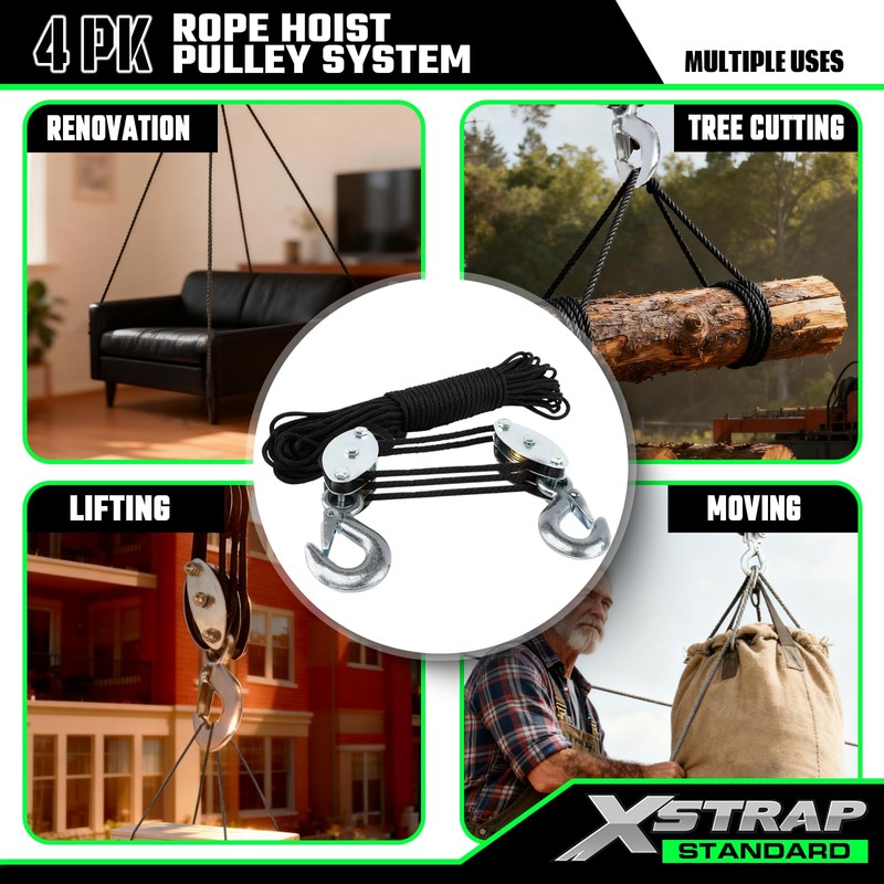 XSTRAP STANDARD Heavy-Duty 2,000 LB Breaking Strength 50 FT Rope