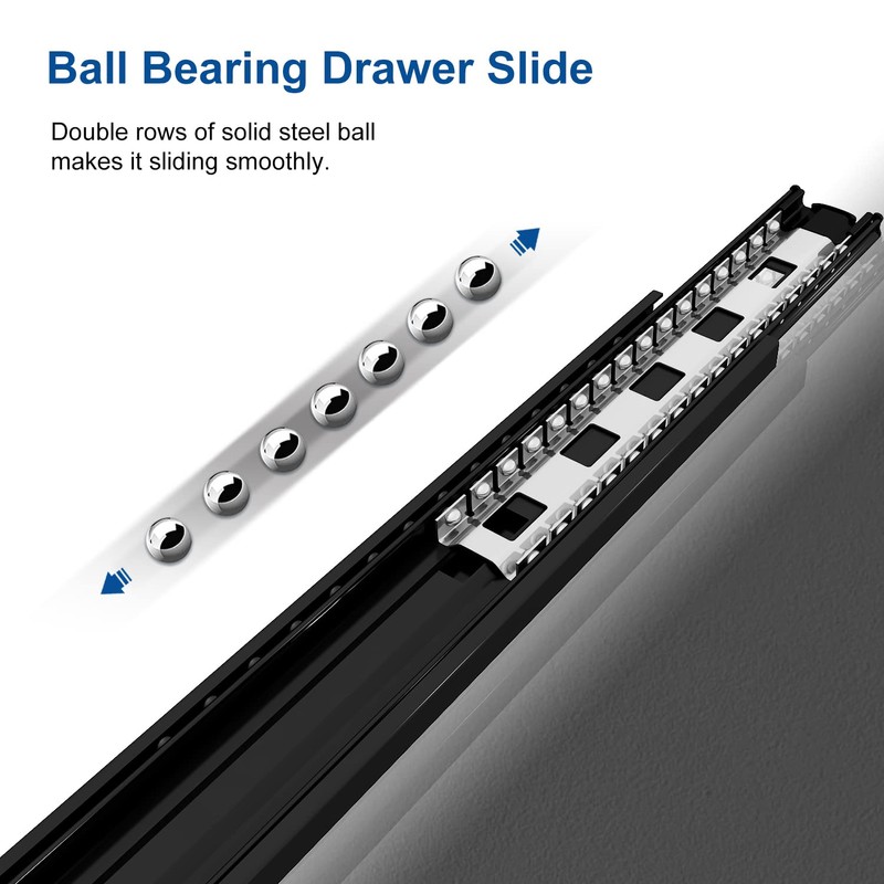 VADANIA 24" Push to Open Drawer Slide, #VF1245, 3-Fold Full