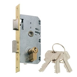 MCM Larder/F Lock Brass Plated MCM 50 mm