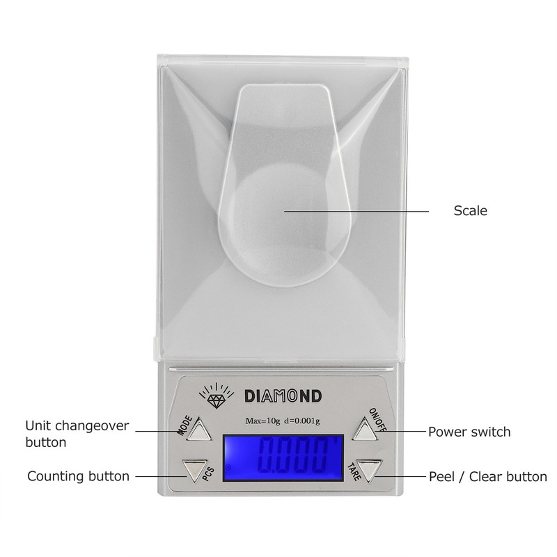 Electronic Scale High‑Accuracy 10g/0.001 Portable Jewelry Digital Scale with Weight
