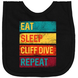 inktastic Cliff Diving Eat Sleep Cliff Dive Repeat Newborn Bib Black 33939