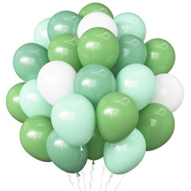 GustyGlee Sage Green and white Balloons，75PCS 12inch Light Mint Eucalyptus Green Balloons for Wedding Neutral Baby Shower Birthday Party Supplies