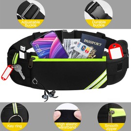 Running Belt with Waterproof Adjustable Elastic Strap, Sweatproof Waistpacks with Large Capacity, Perfect for Running Outdoors Sport Hiking Travel