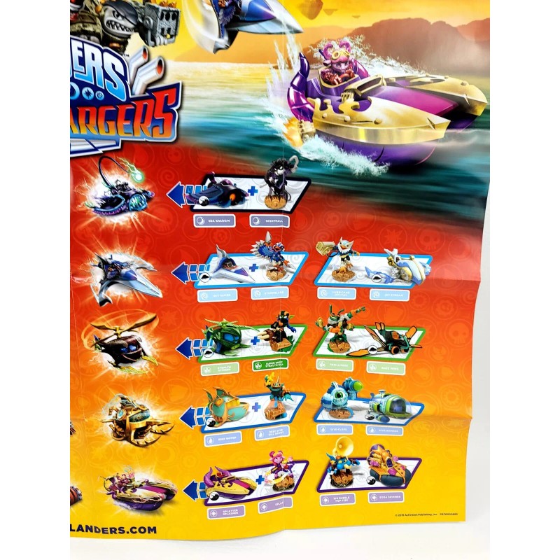 Skylanders SuperChargers Character Poster - Activision 2015 Great Condition