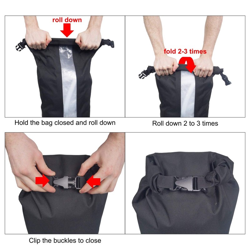Lomo 12l Bike packing Cycling Double Ended Dry bag -Black