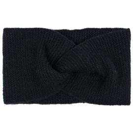 styleBREAKER 04026047 Women's Fine Knit Headband with Twist Knot, Warm Winter Headband, Colour: Black