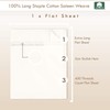 Pizuna 100% Cotton Single Flat Sheet Off White, 400 Thread