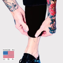Tat2X Ink Armor Premium Calf Tattoo Cover Up Sleeve - No Slip Gripper - U.S. Made - Black - ML (Single Calf Leg Tattoo Cover up Sleeve)