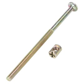 M6 Carbon Steel 120mm Furniture Bolts with Nuts Connector Fastener for Woodwork Cabinet Assembly